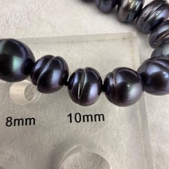 Vintage Honora Cultured Pearl Necklace Oil Slick Peacock 38″