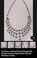 Antique 14k Gold Garnet Coral Onyx Necklace 28″