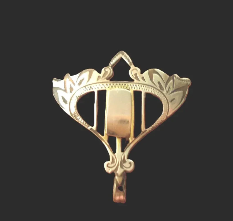 1800s, Victorian, Hayward, Gold Filled, Neoclassical Shield, Watch Fob, Vest Pin