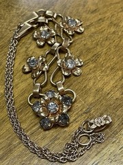 Vintage Barclay 1/20 12kt G. F. Floral Rhinestone Necklace