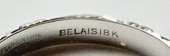 BELAIS 18K ART DECO FLORENTINE WEDDING BAND RING 3.40 MM FLORAL ANTIQUE VINTAGE
