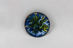 Separation Enamel on Copper Disc Brooch/Pin, 19gr