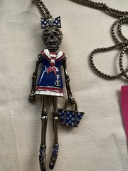 Betsey Johnson Ivy League Skull Sailor Girl Pendant Rare – 11