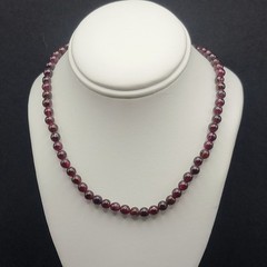 Natural Garnet Bead Necklace 4mm Red Stone Strand Choker Double Wrap Bracelet
