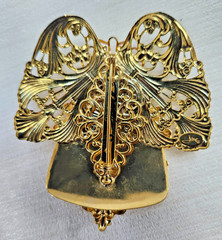 Angels of Love Gold Tone Angel Brooch Pin w/ Aurora Borealis Crystal – Signed