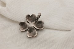 Vintage Sterling Silver Four Leaf Clover Irish Good Luck Charm Pendant