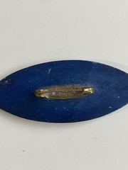 Vintage Indian Blue Carved Cartilage Brooch
