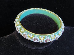 Vintage BOHO CHIC Beadwork Bangle Bracelet vintage Coachella hippie – b1107