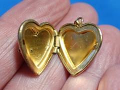 14K GOLD FILLED SILVER “I LOVE YOU” HEART LOCKET VINTAGE 2.3 GRAMS J-530