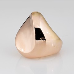Sculptural Ring 14k Rose Gold Wide Band Sz 7 Estate Fine Cocktail Jewelry
