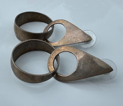 Vintage Mexico Taxco 925 Sterling Silver Geometric Teardrop Dangle Earrings #12