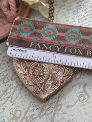 Fancy ROSE Gold Heart Locket Photo Pink Victorian Anniversary Wedding Necklace