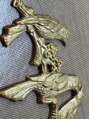eBay Title Vintage Raw Brass 3 Birds on Blossom Branch Stamping 65mm Art Nouvea