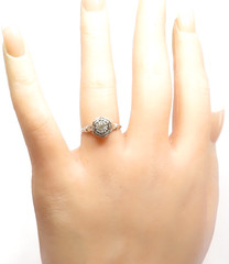 Antique Art Deco 1920’s Diamond Engagement Ring 18KW Size 6 UK-L1/2 EGL USA