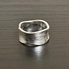 Men’s Silver Ring Matte Engraved Vintage, Adjustable, No Brand