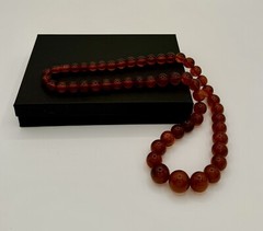 Antique Vintage Estate Jewelry HONEY Cherry BALTIC AMBER NECKLACE 74+ Grams