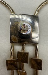 Vintage Odd Fellows Necklace Modernist Pendant Gold Tone Snake Chain Rare 20”