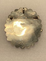 Vintage Signed Alpaca Large Silver Tone Pendant & Brooch 2in Wide X 2.5in Long