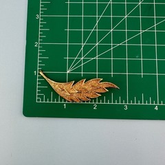 Vintage Designer Brooch Lot Gold Tone Textured Brushed Leaf Wishbone Signed