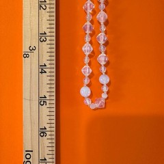 Vintage Opalite Glass Bead Necklace 31″ Faceted Round Hook Clasp Adjustable