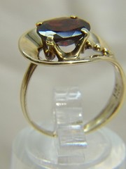 Vintage Unique MCM Tasco 14 K Gold 2 ct Oval Garnet Sz 6.5 Modernist Ring