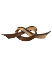 Vtg Crown Trifari Ribbon Bow Knot Gold Trifarium Pin Brooch Signed 50s 60s A4