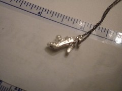 SHOE PENDANT CULTURED WHITE PEARL ACCENT. 925 STERLING. ONE SIZE FITS ALL!