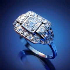 NATURAL EARTH MINED DIAMOND Original Antique Engagement Ring Deco Solitaire 14K