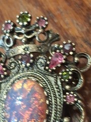 Vintage Sarah Coventry Contessa Brooch Faux Opal and Rhinestones Pretty