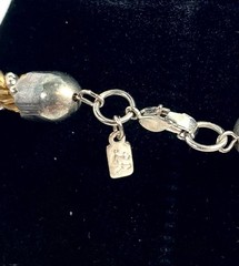 Signed LR Lady Remington Gold & Silver Tone Metal Braided Chain 17” Necklace