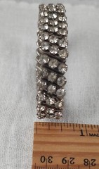 Vintage Unmarked Three Row Expandible Rhinestone Bracelet 1950’s