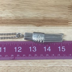 Vintage Monet Asymmetric Silver Tone Tassel Bar Waterfall Necklace Signed 27″