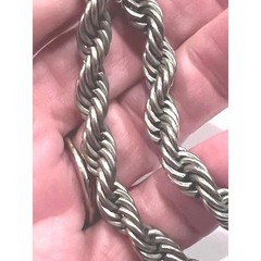 Vintage Sterling Silver 6mm Rope Chain Necklace 32 Inch Southwest Artisan Strand