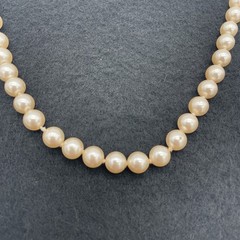 Vintage Unbranded Yellow Faux Pearl Beaded Necklace With Fish Hook Clasp Japan