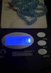 103 ct London Blue Topaz Faceted Gemstone Bead Sterling Silver Vintage Necklace