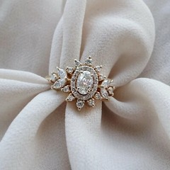 3CT Oval Cut Lab Created Diamond Women’s Engagement 14K Rose Gold Finish Ring