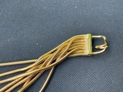 Vintage LES BERNARD Gold Snake Chain Multi Strand Choker Necklace Signed