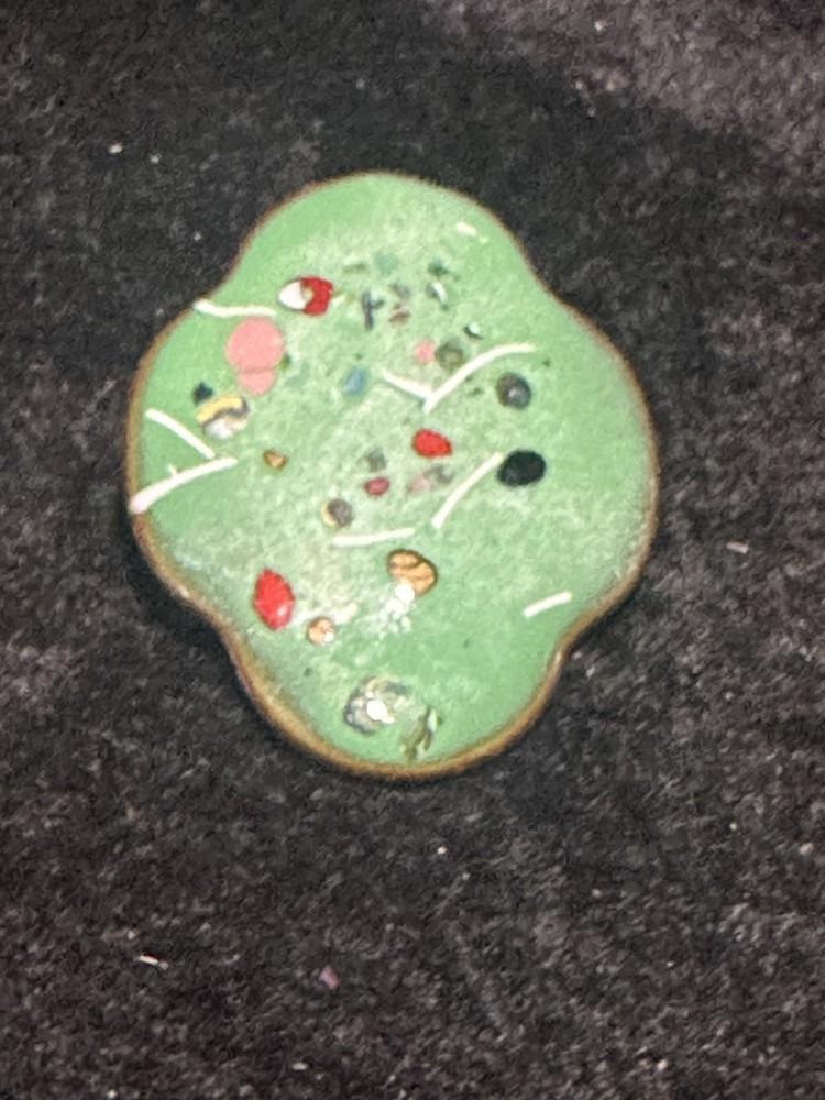 Vintage MCM BROOCH PIN Copper Enamel Abstract 1960s GREAT