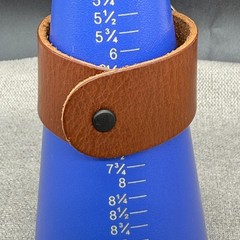 Cuff Bracelet Wide Brown Leather Southwestern Horseshoe Blue Stone