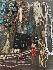 250 vintage to now lot wearable craft necklace earrings brooch jewelry 15 pounds