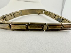 Antique Expansion ID Bracelet Etched Heart Charm 6.2in Repair Metal Unknown Read