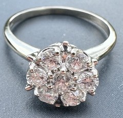 ESTATE HUGE VINTAGE FLOWER TOP DAISY TULIP PRINCESS RING 12K 13K 14K 15K