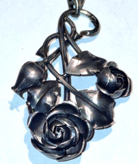 Vintage Sculpted Rose Brooch Pin 3D Designer Theodor Klotz Germany 835 Silver