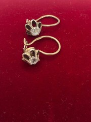 Vintage Rhombus Sterling Silver 925 Earring Gilt