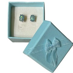 Vintage Man-made Opal Studs with Blue Gift Box