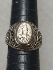 Vintage Silver 875 Ring Soviet Vintag1980 Olympics Moscow size 8,75. 18,75 mm.