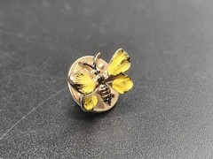 #0265 – Vintage Yellow Butterfly Lapel Pin Gold Tone Enamel Mini Butterfly…