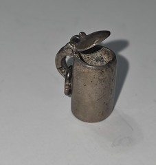Vintage Sterling Silver 925 Charm Pendant Stein Crown HB Beer Tankard Lid Opens