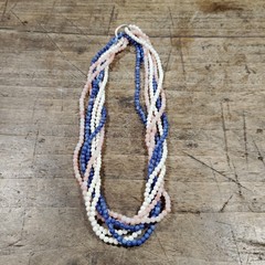 Vintage Twist A Bead Interchangeable Necklace w/ Clasp Pink White Blue