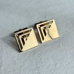 5 Pair SWANK Mid-century Vintage 1950s Cufflinks, Leather, Blue Glass, Love Knot
